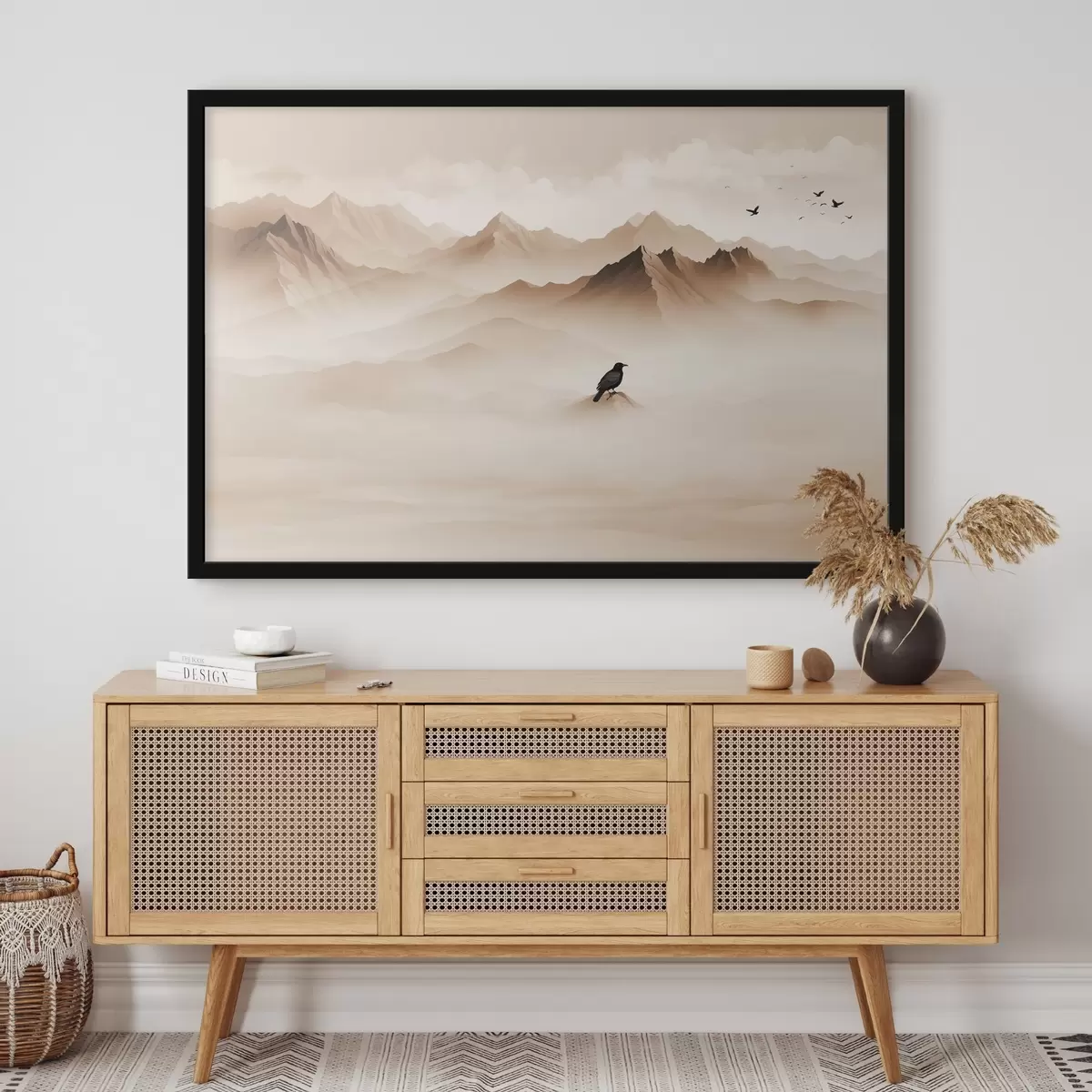 Plakat Mäed udus vektorgraafikas f41295