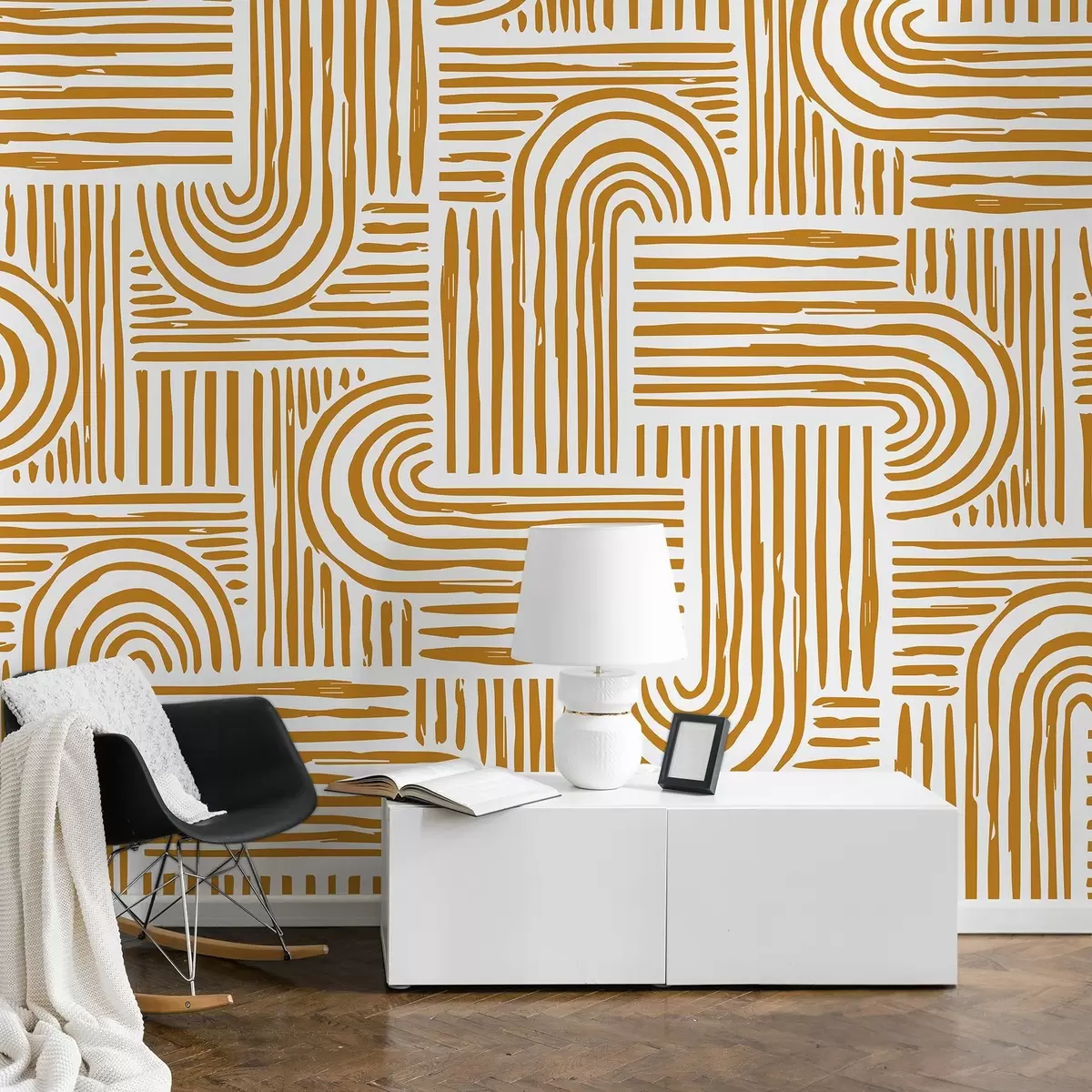 Fototapeedid Abstraktsete joonte ja kõverate mustrite disain u99089v3