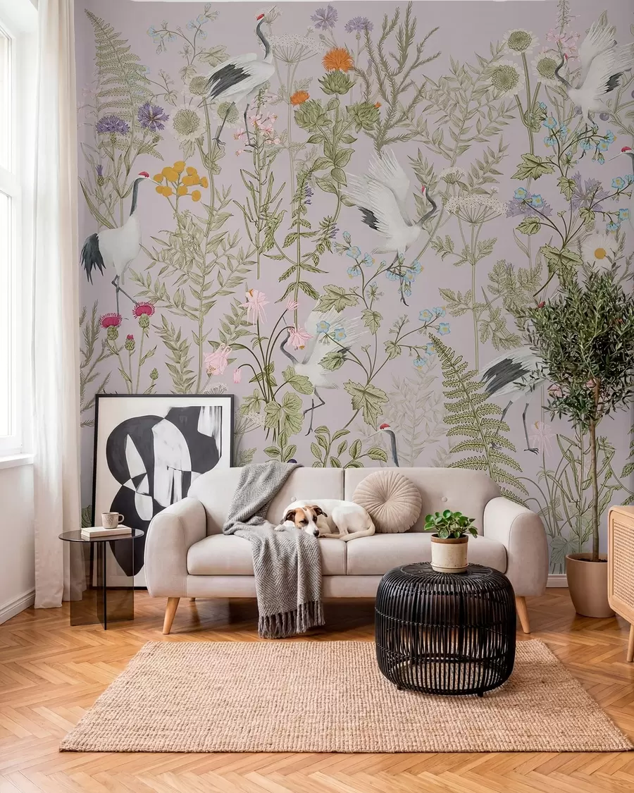 Fototapeedid Elegantsed kraanad keset elavat õitsengut w00380v3