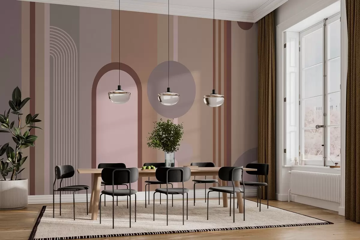 Fototapeedid Abstraktne geomeetriline kujundus pehmetes toonides w00466