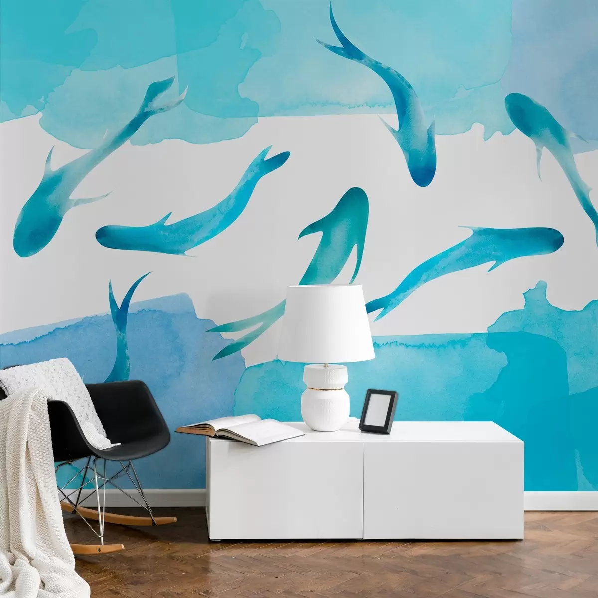 Fototapeedid Ujumine rahulikes sinistes vetes w00513