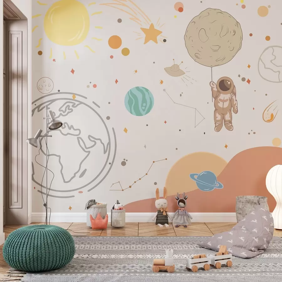 Pilt Astronaut uurib värvilist universumit w00743