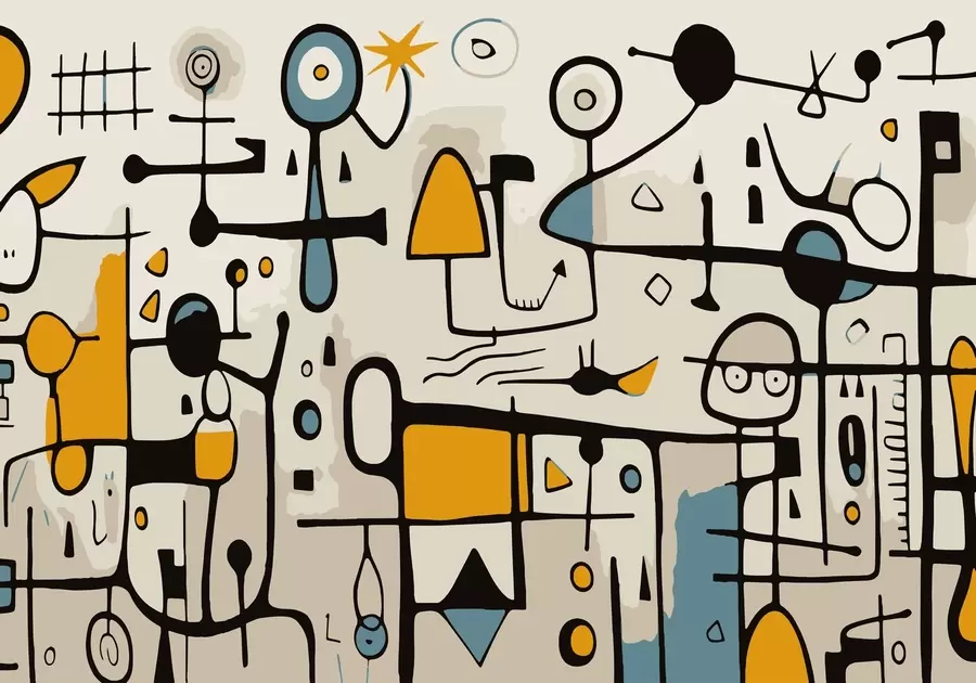 Fototapeedid Abstraktne kunst geomeetriliste kujunditega juugendstiilis w02029