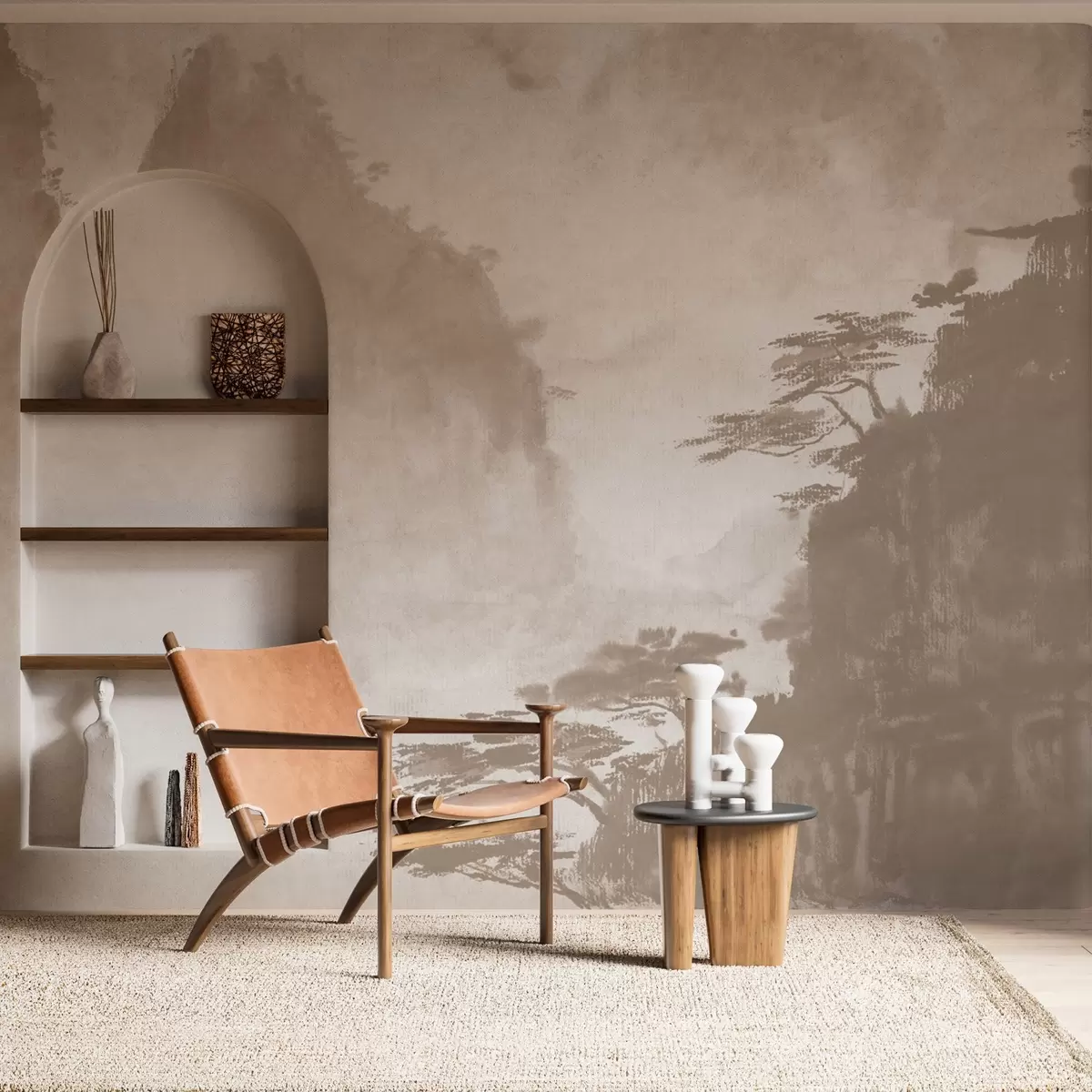 Fototapeedid Rahulikud mäed koos graatsiliste puudega u98743