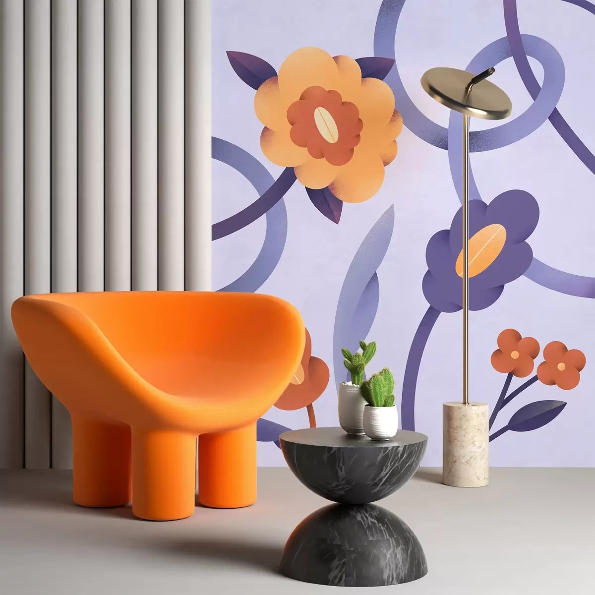 Fototapeedid Pehmete toonidega lilleline kujundus u99198v2