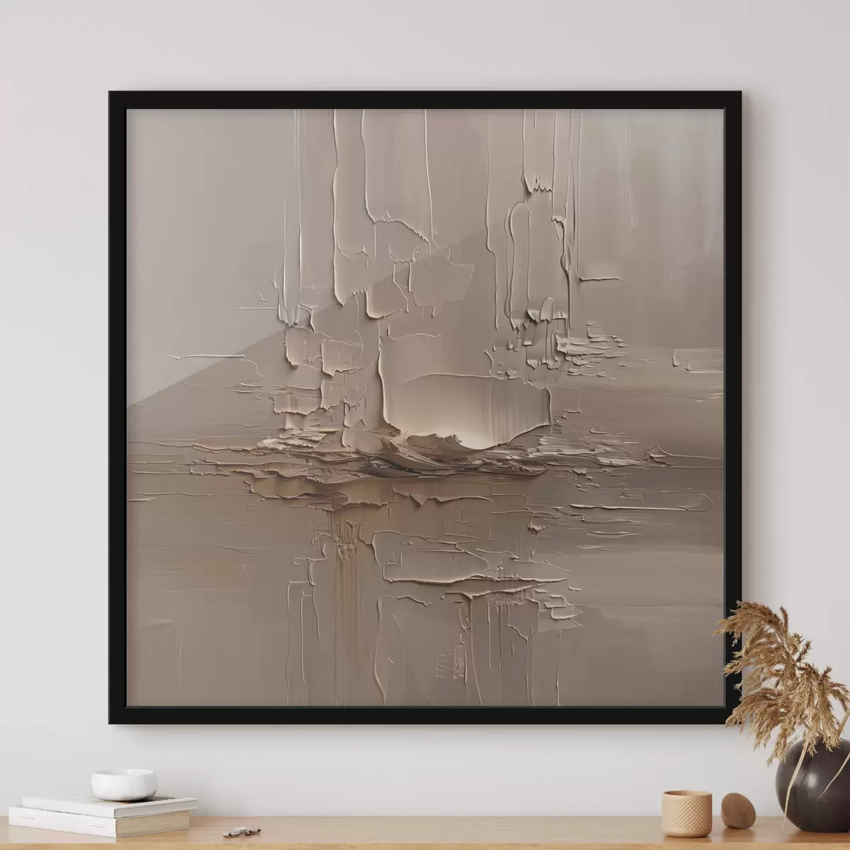 Plakat Abstraktsioon koos suurte pintslitõmmete jäljendamisega f41356