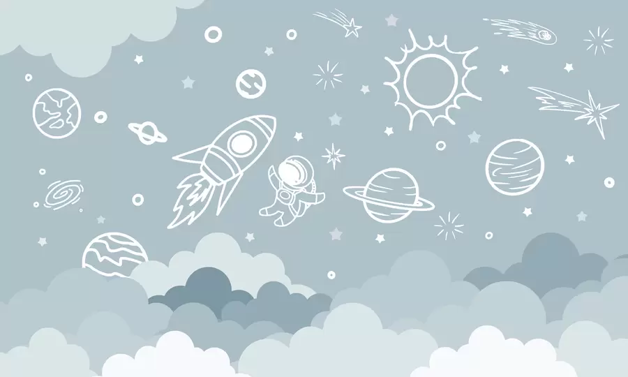 Fototapeedid Kosmoseplaneet ja astronaut w02104v1