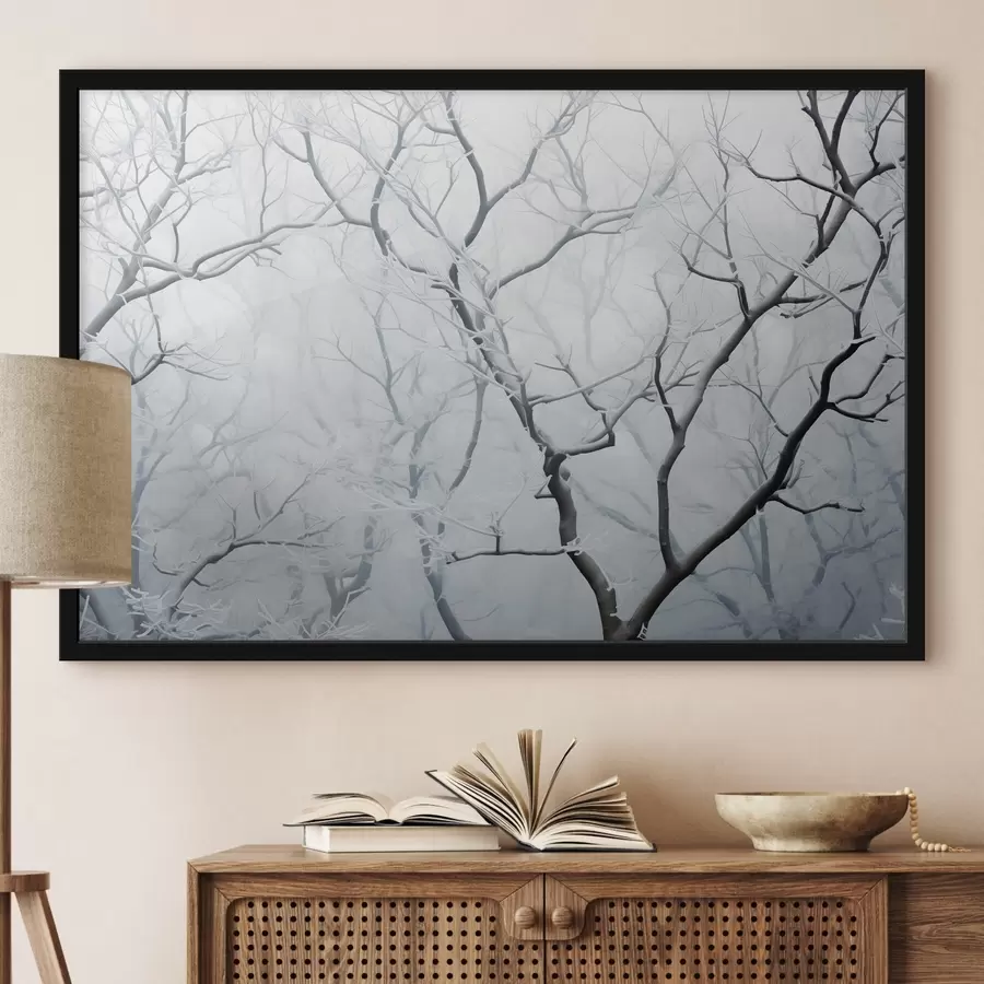 Fototapeedid Puu oksad härmas, minimalism f41469