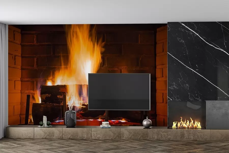 Fototapeedid Õdusad leegid soojas kaminas u73022