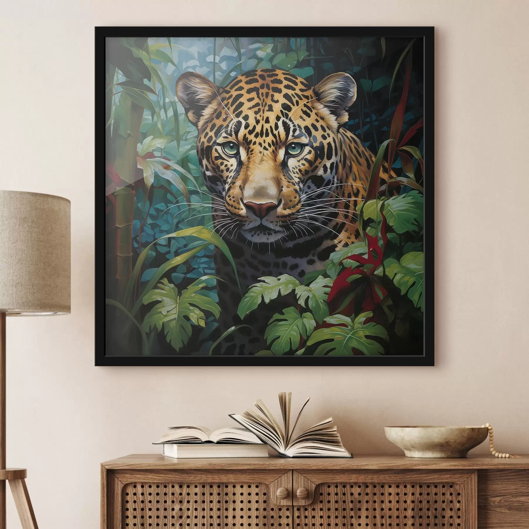 Fototapeedid Leopard põõsastikus f41566