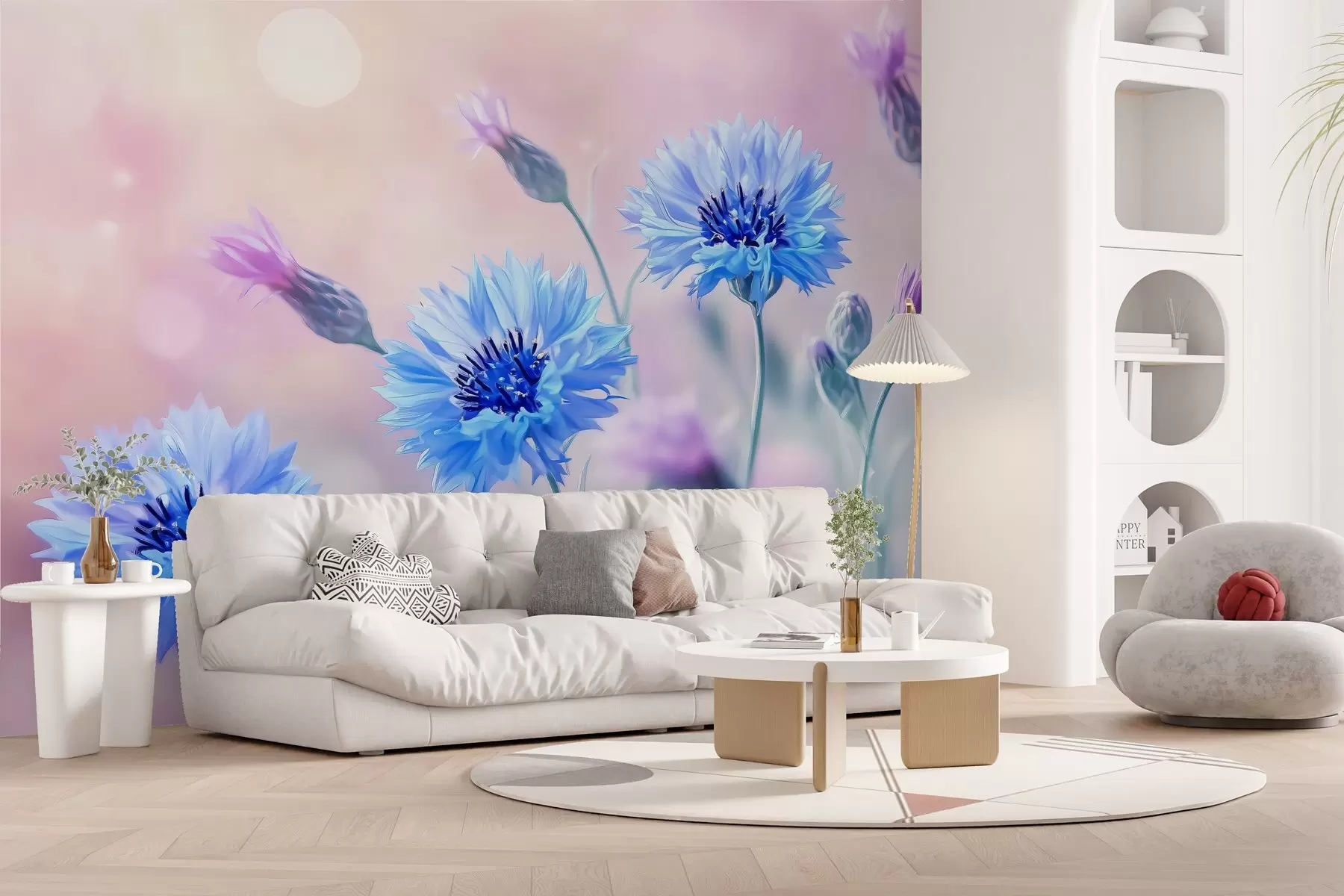 Fototapeedid Suured rukkililleõied kahvaturoosal taustal w02124