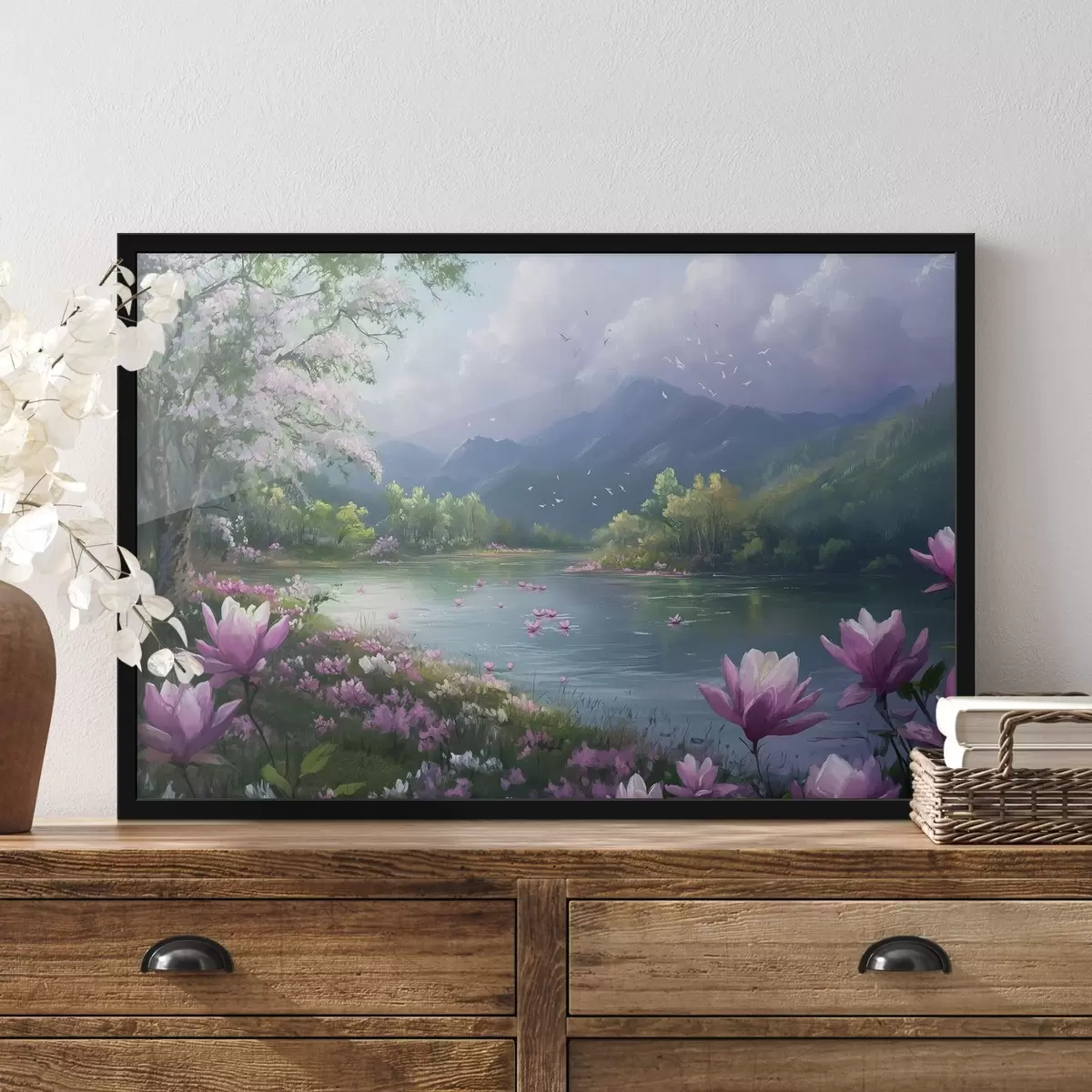 Plakat ilus järv mägede vahel f41629