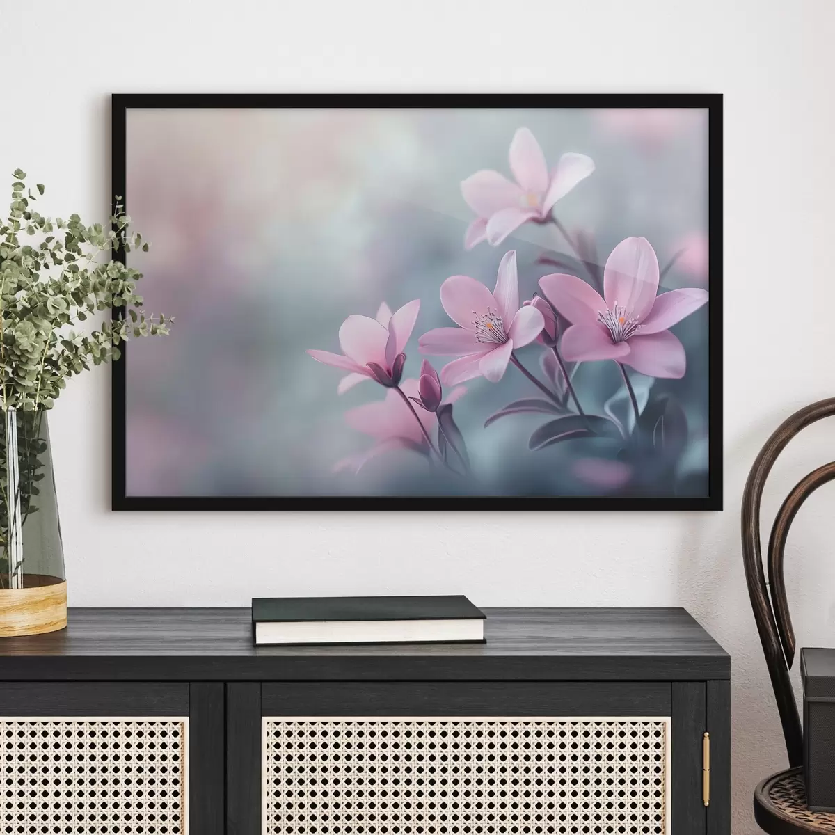 Plakat roosad lilled lähedalt f41631