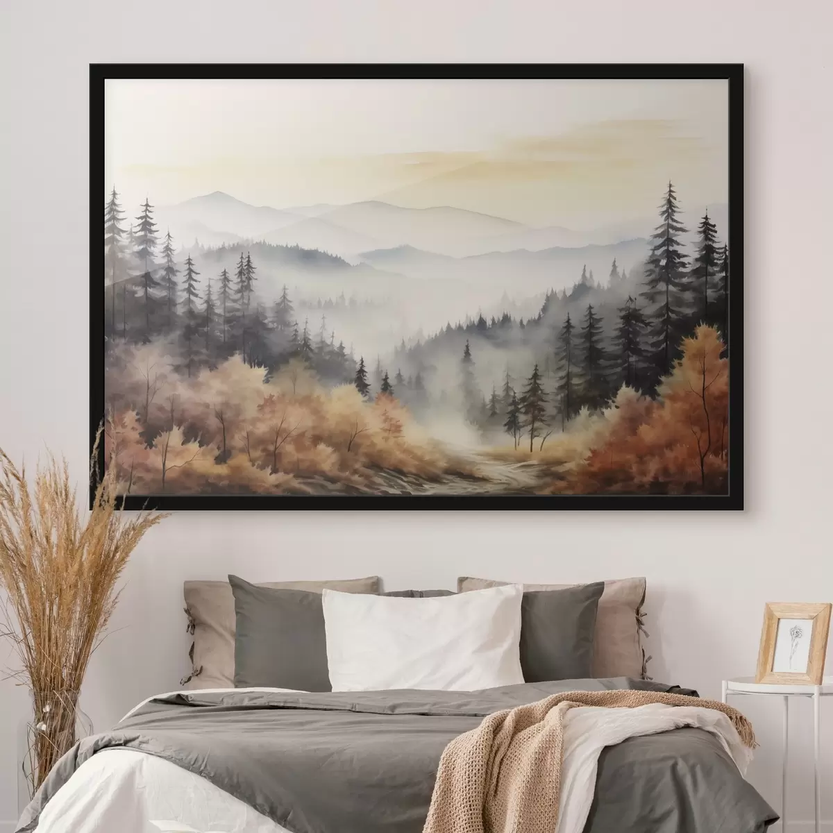 Plakat Ilusad udused mäed, sügisene mets, akvarell f41646