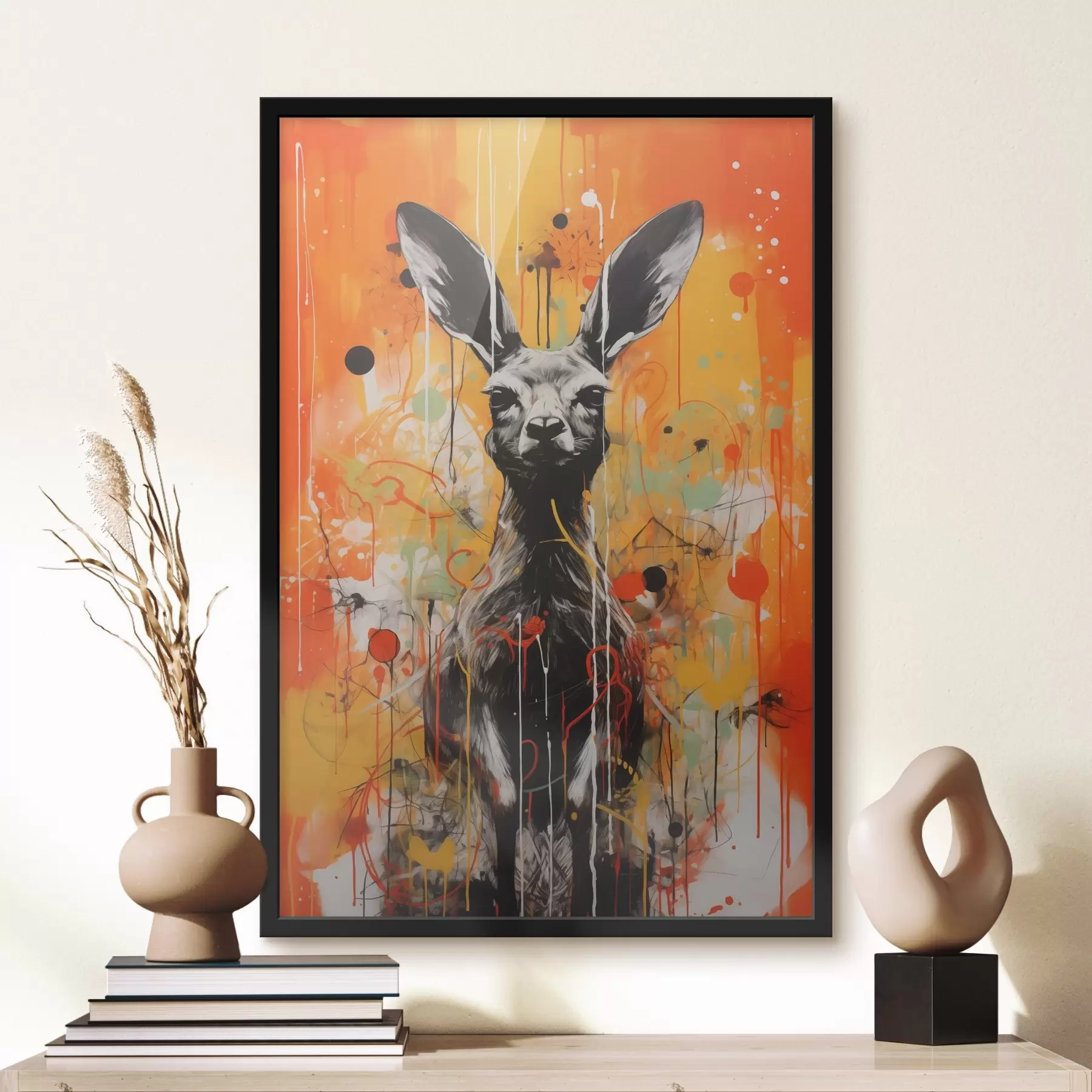 Pilt Känguru heledal abstraktsel taustal f41656