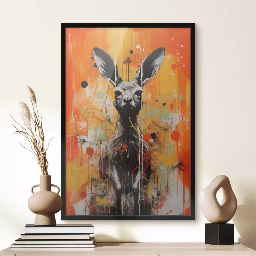 Fototapeedid Känguru heledal abstraktsel taustal f41656