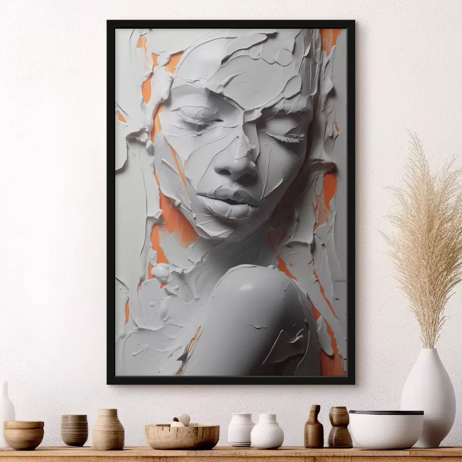 Fototapeedid Tüdruku portree valge värvi imitatsiooni löökide portree f41657