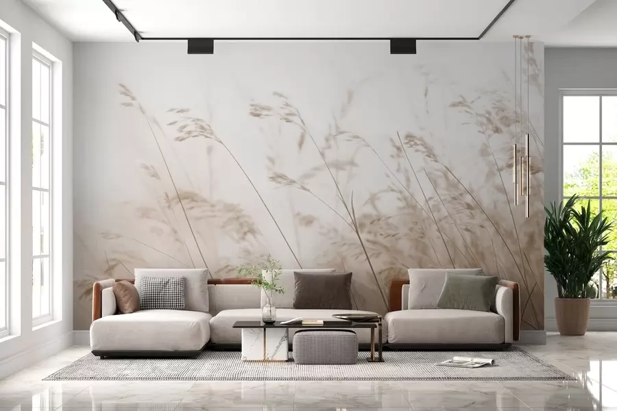 Fototapeedid Põllu rohi udusel koidikul w02250