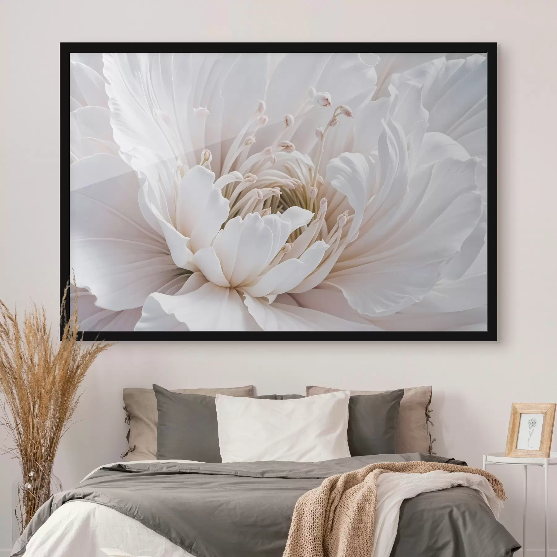 Fototapeedid Lähivõtte suurest, õrnast pastelsest lillest, millel on pehmed, paisuvad kroonlehed f41721