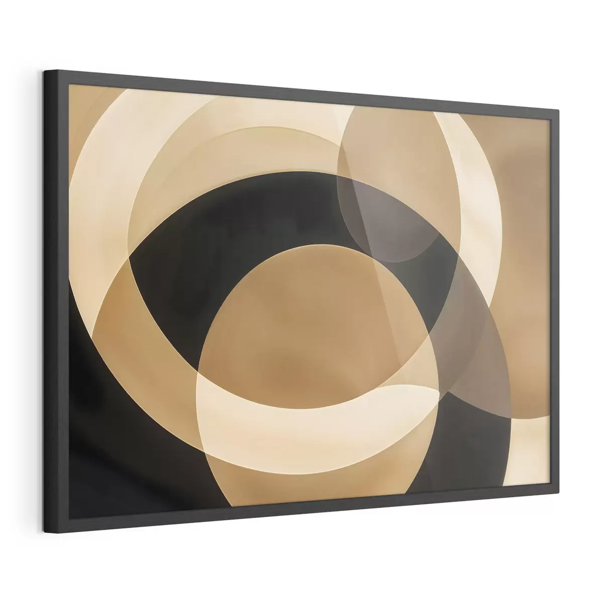 Plakat Geomeetrilised kujundid pruuni, beeži ja musta toonides, mis loovad abstraktse, minimalistliku kompositsiooni f41741