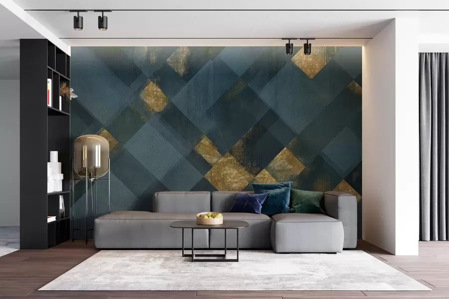 Fototapeedid moodne geomeetria luksuslikus stiilis smaragdse varjundiga w02340v1