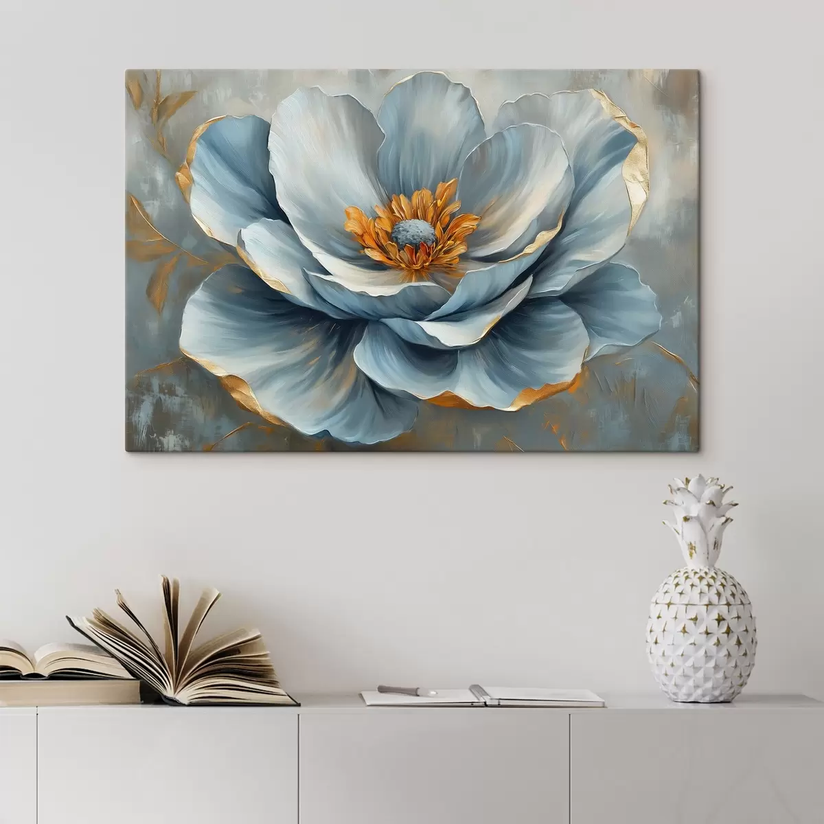 Pilt Sinine lill õlimaali stiilis s41826