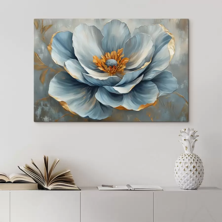 Pilt Sinine lill õlimaali stiilis s41826