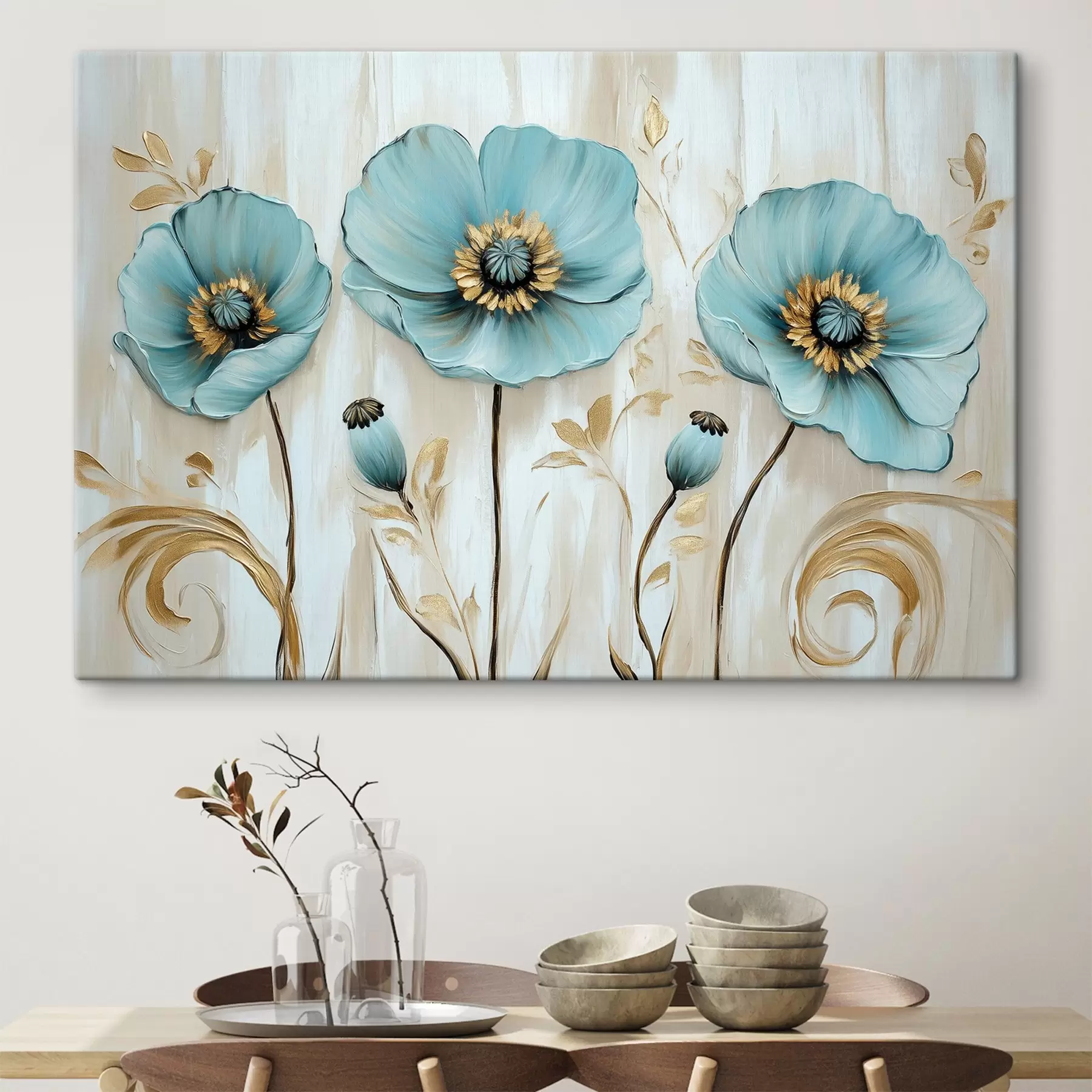 Fototapeedid Sinised lilled õlimaalide stiilis s41830