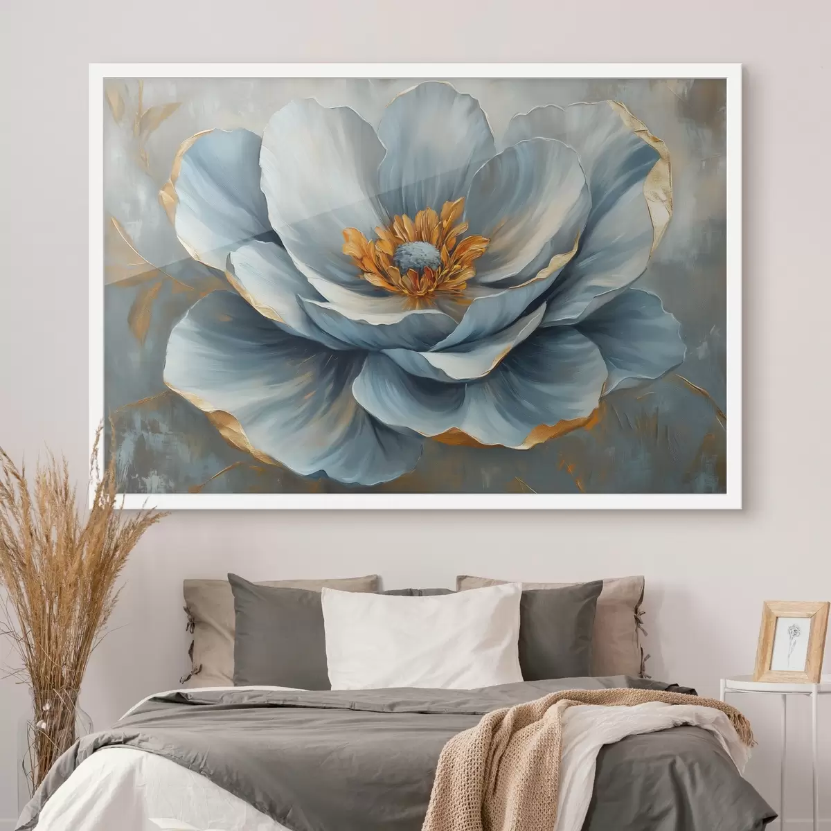 Plakat Sinine lill õlimaali stiilis f41826