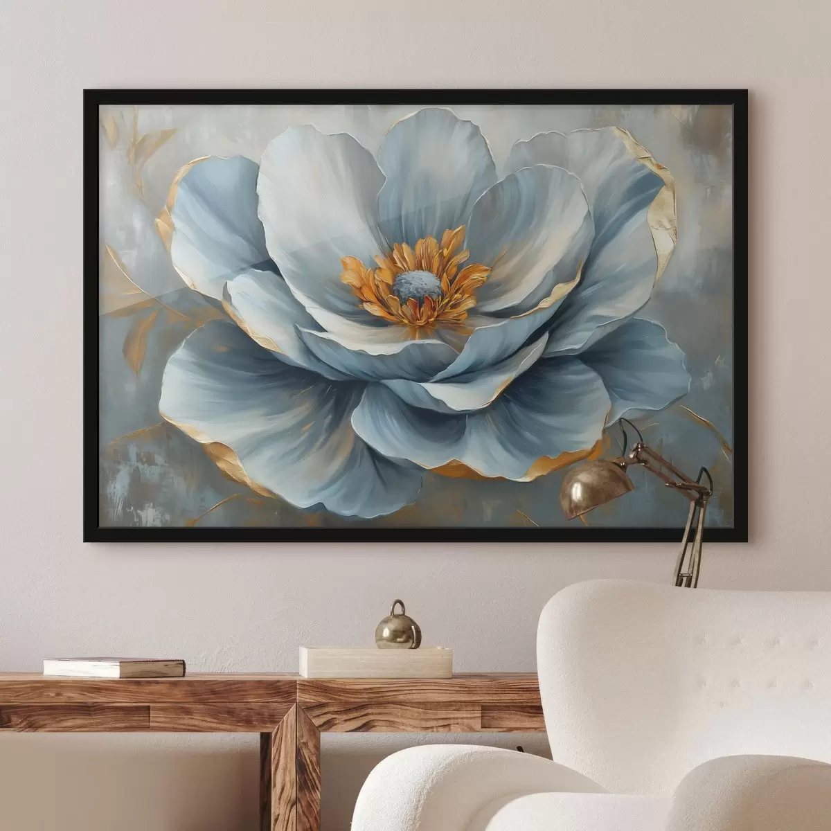 Plakat Sinine lill õlimaali stiilis f41826