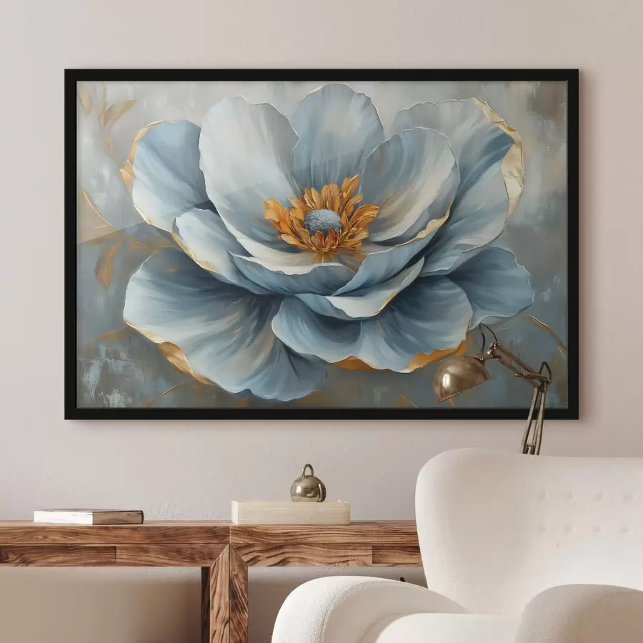 Fototapeedid Sinine lill õlimaali stiilis f41826