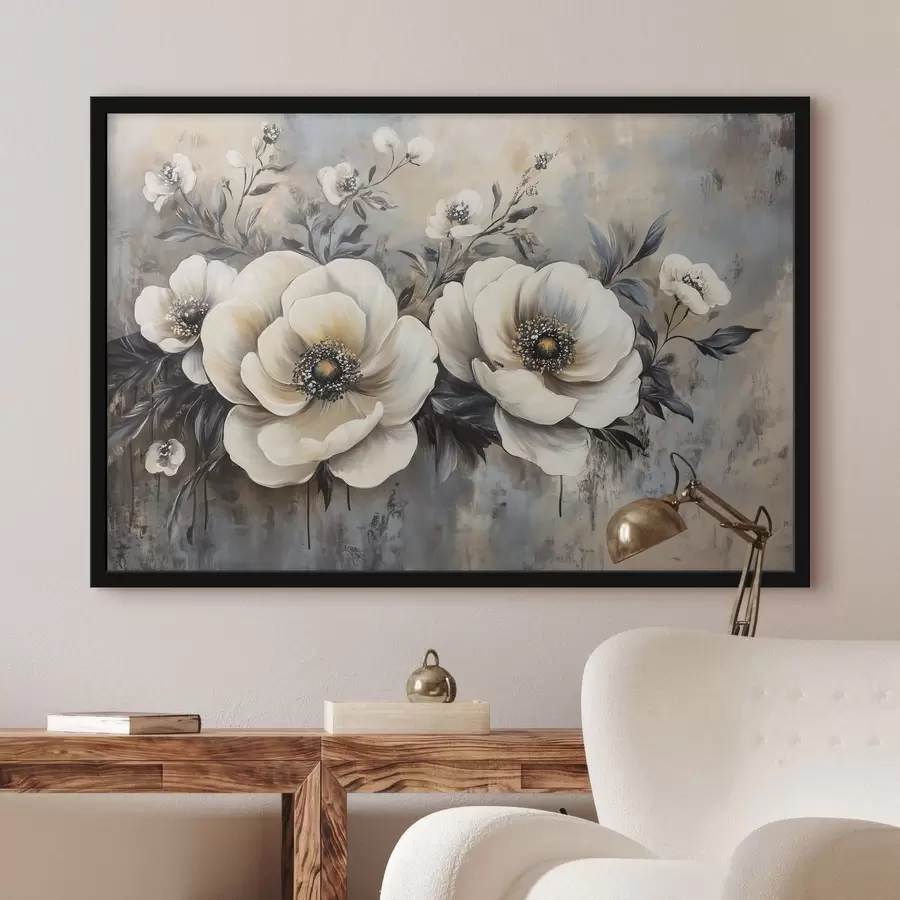 Fototapeedid Valge lillede haru vintage stiilis f41828