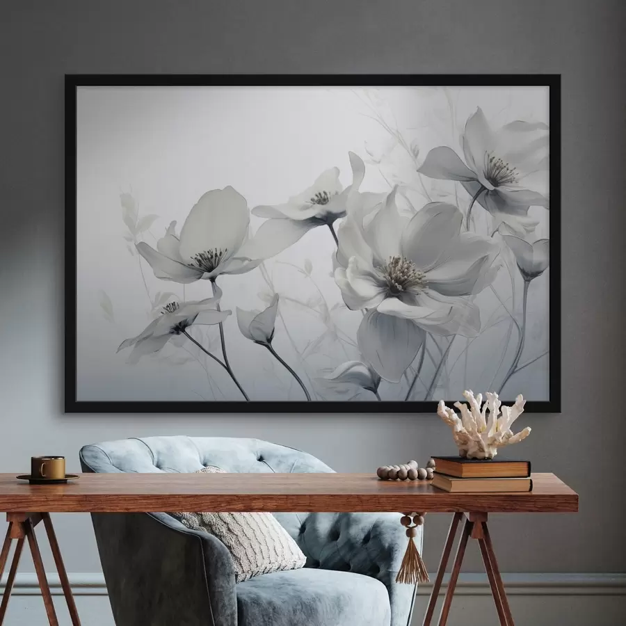 Fototapeedid Õrnad hallid lilled f41829