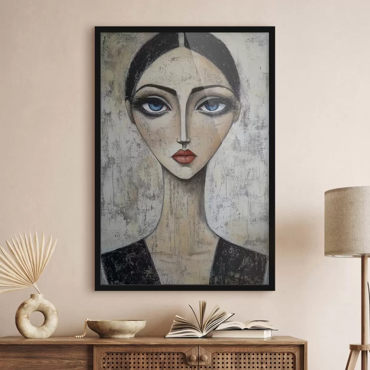 Plakat Väljendavate silmadega naise portree stiliseeritud tehnikas f41811