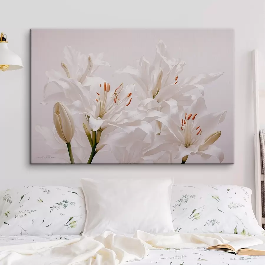 Pilt Valged liiliad valgel taustal s41513