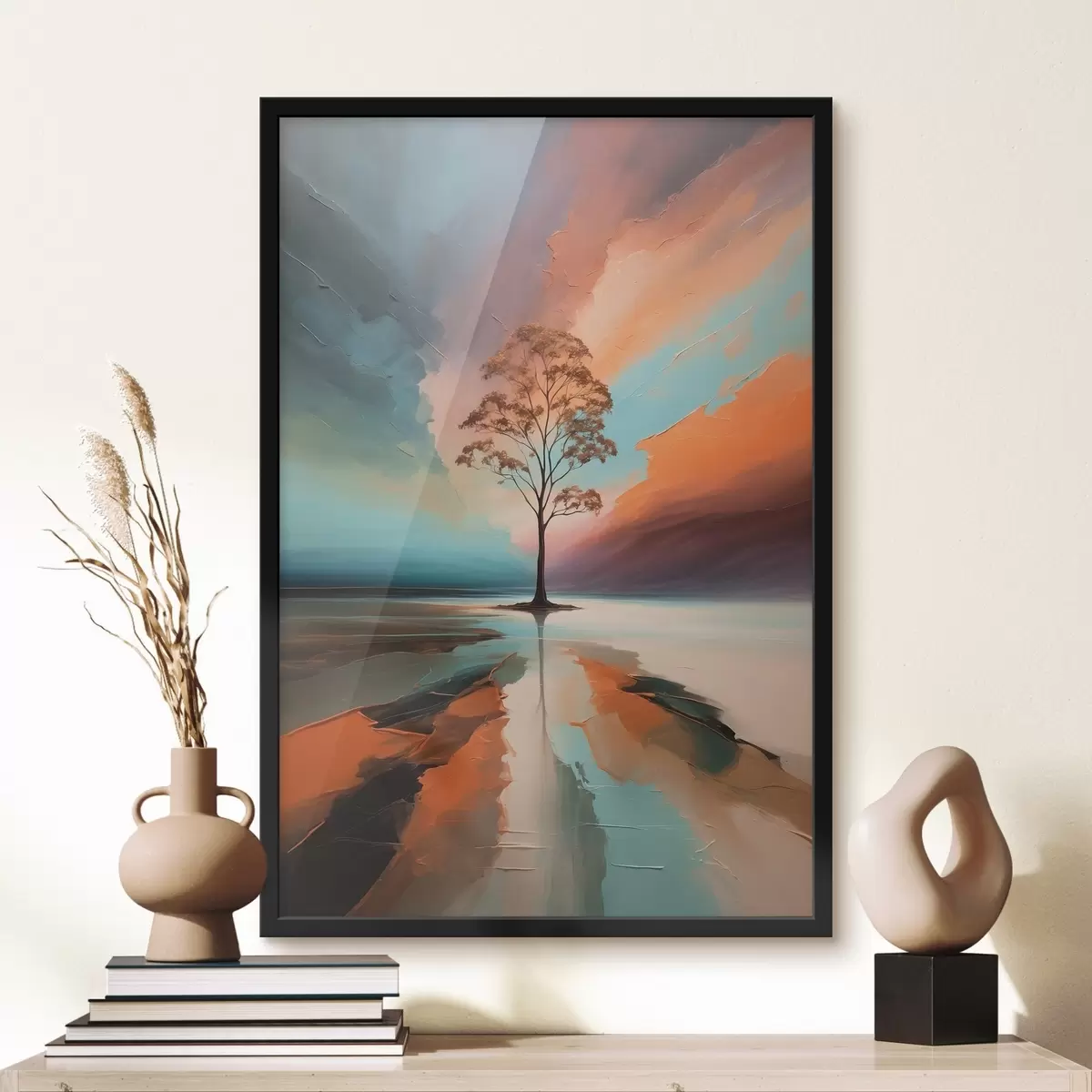 Plakat Puu abstraktsel akrüülfoonil f41581