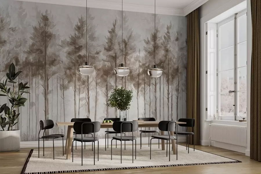 Fototapeedid Abstraktne maalitud mets seinal w02005v1