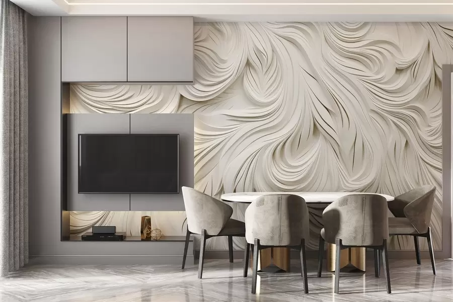 Fototapeedid Volüümiline muster seinal erksates värvides w02010