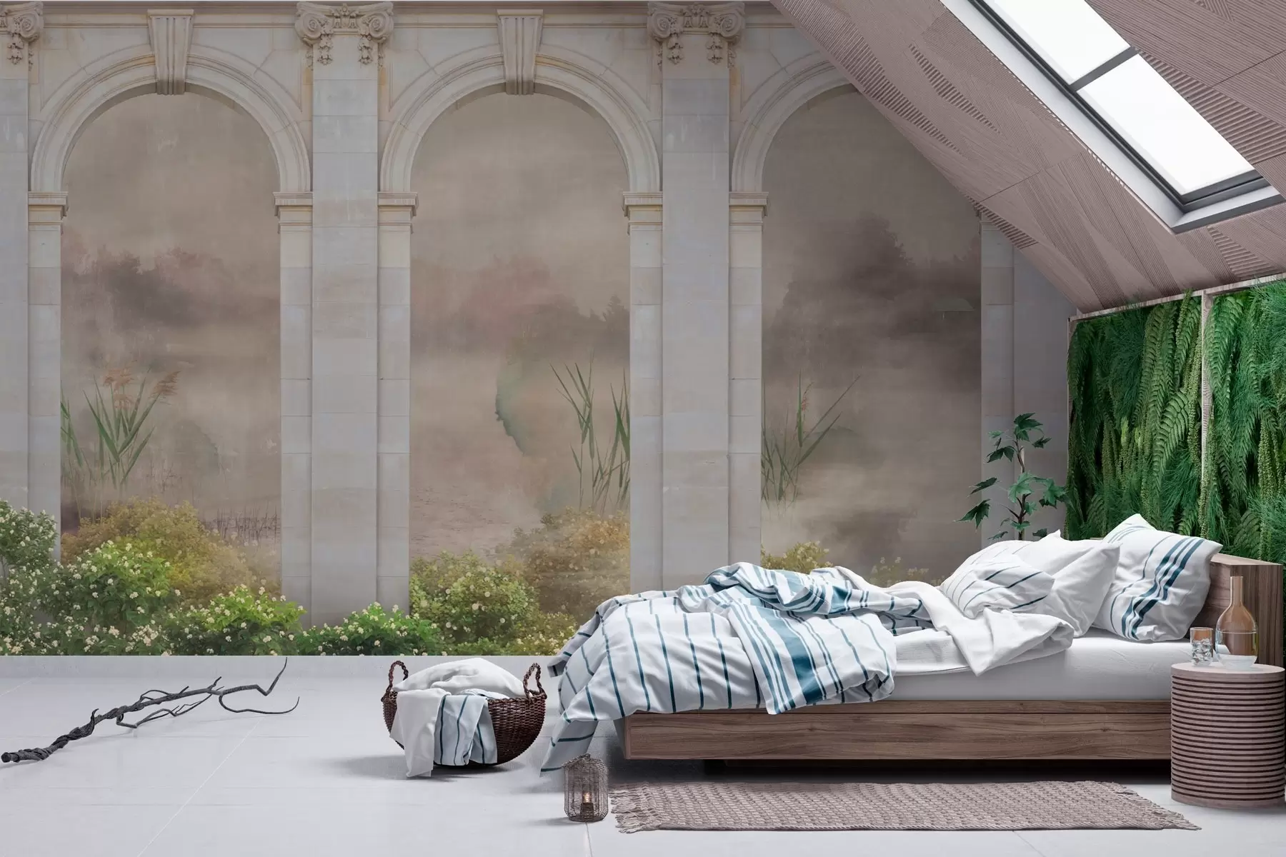 Fototapeedid Kaared koos roheliste põõsastega w02371