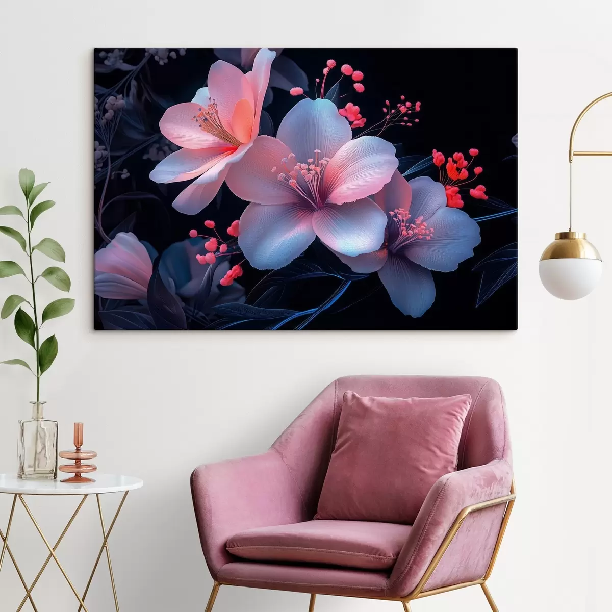 Pilt Lilled koos neoonvärvi imitatsiooniga s41857