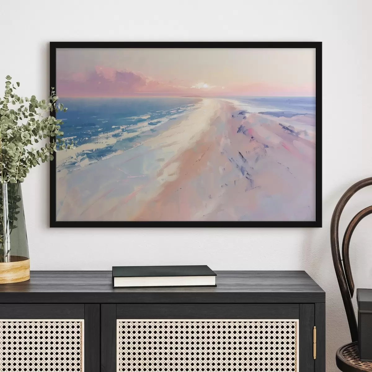 Plakat Päikeseloojang mere kohal maalimise stiilis f41871