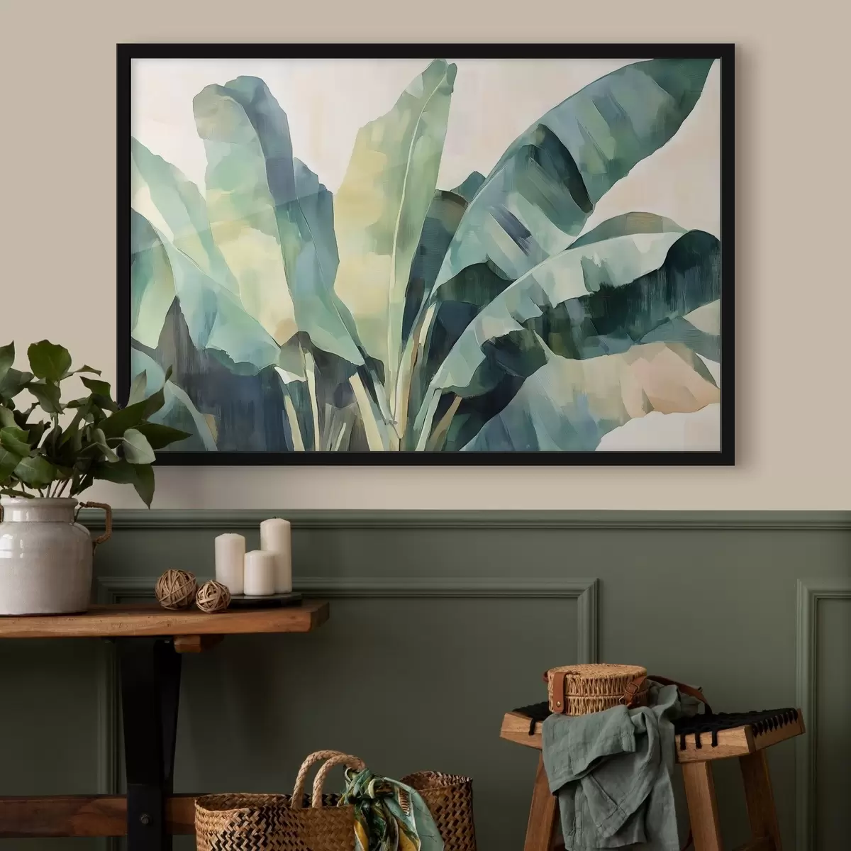 Plakat Suured troopilised lehed akvarellistiilis f41874