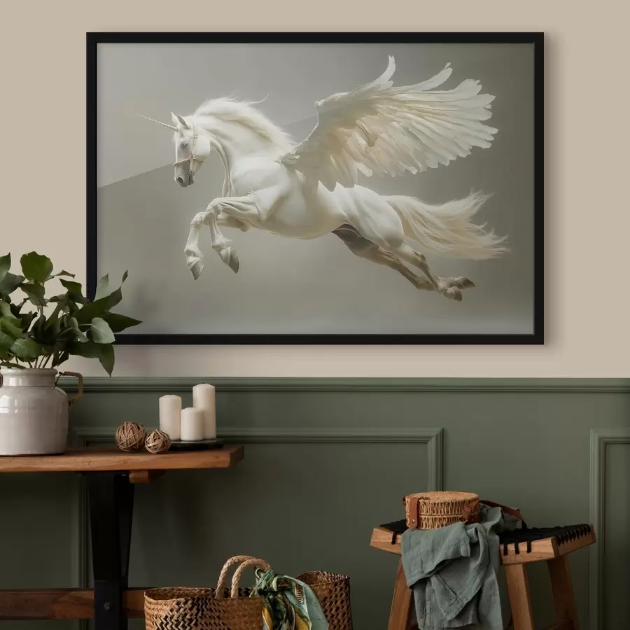 Fototapeedid Hüppav pegasus, tiibadega hobune f41875