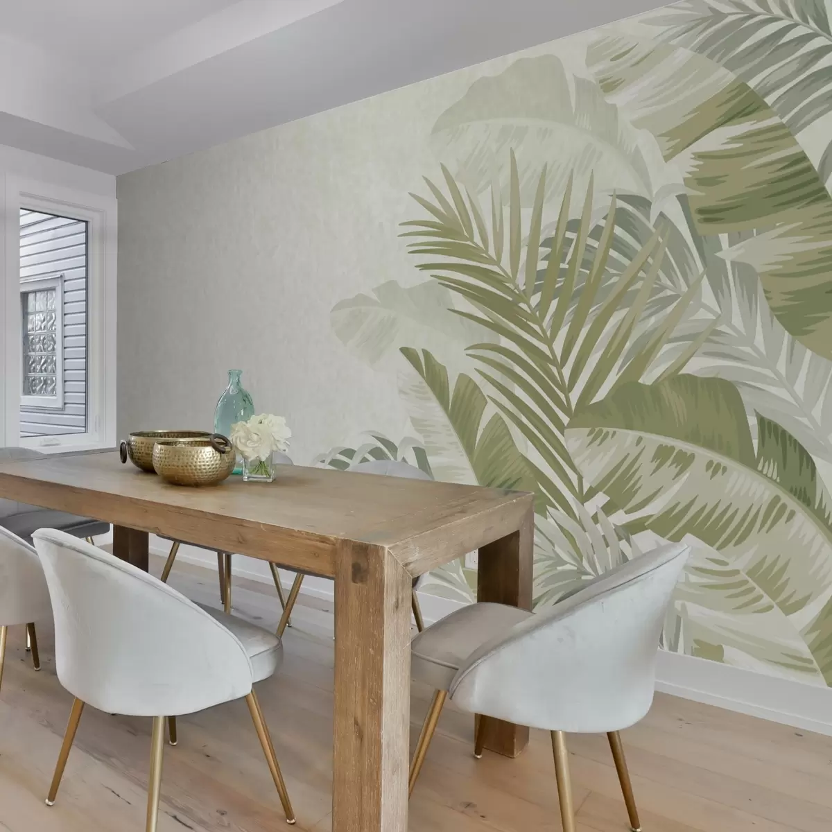 Fototapeedid Rohelised palmilehed w02391