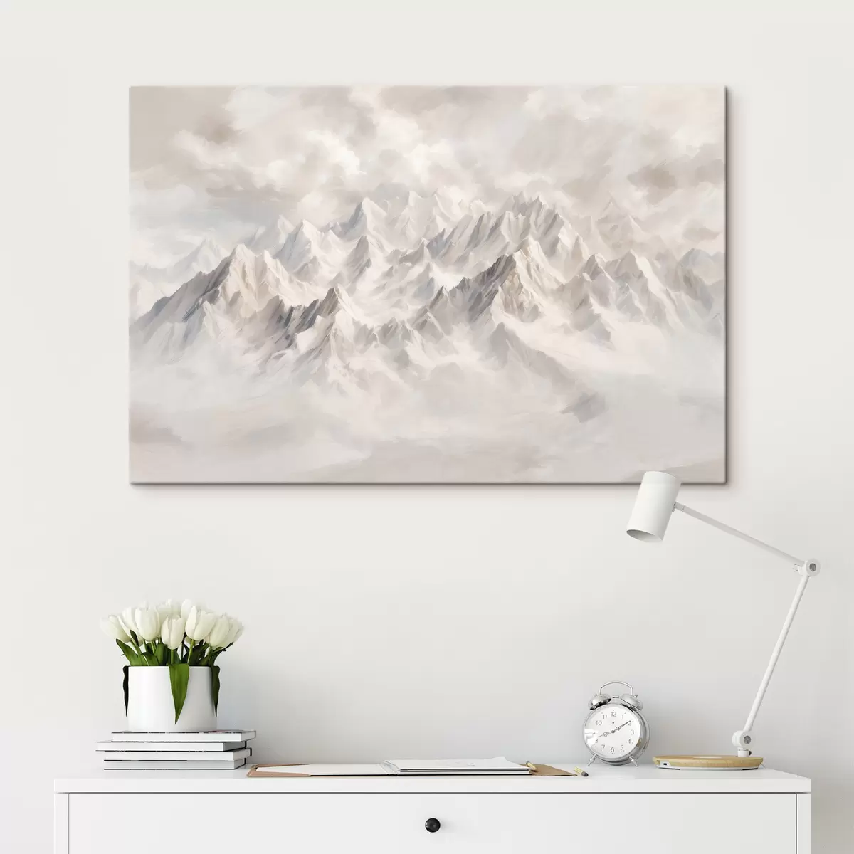 Pilt Valged lumised mäed udus s40629