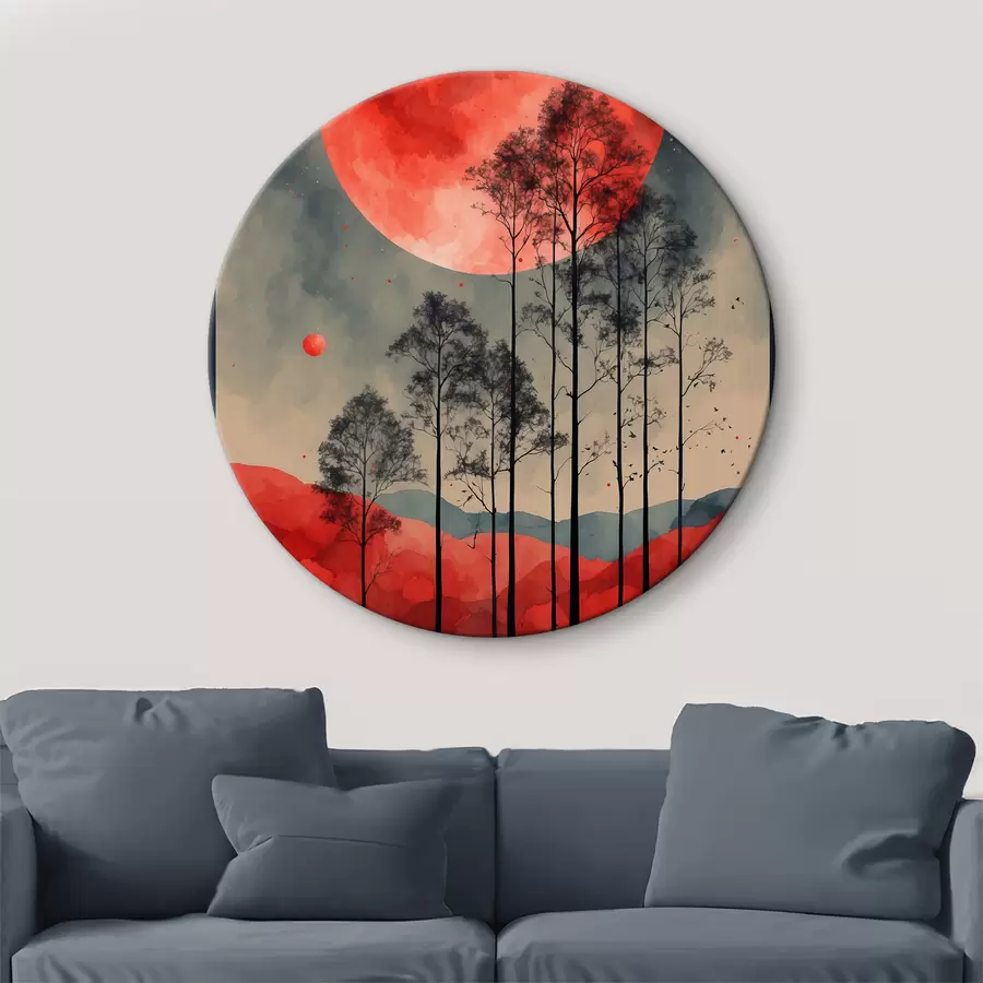 Fototapeedid Verine täiskuu üle metsa r38862