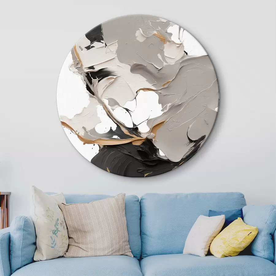 Pilt Abstraktne maal valgetes ja hallides toonides r38855