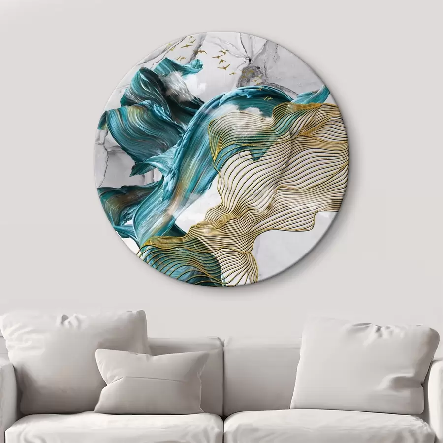 Fototapeedid Abstraktsed lained koos sinimustrite ja voolavate joonte mustritega r35797