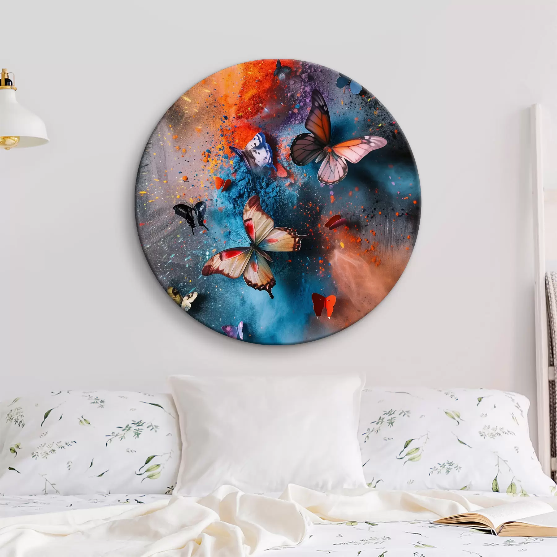 Pilt Liblikad värvipritsmete taustal r39803