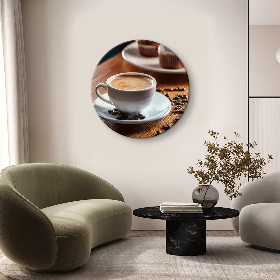 Fototapeedid tass kohvi, kohvioad, koogid, natüürmort r40417